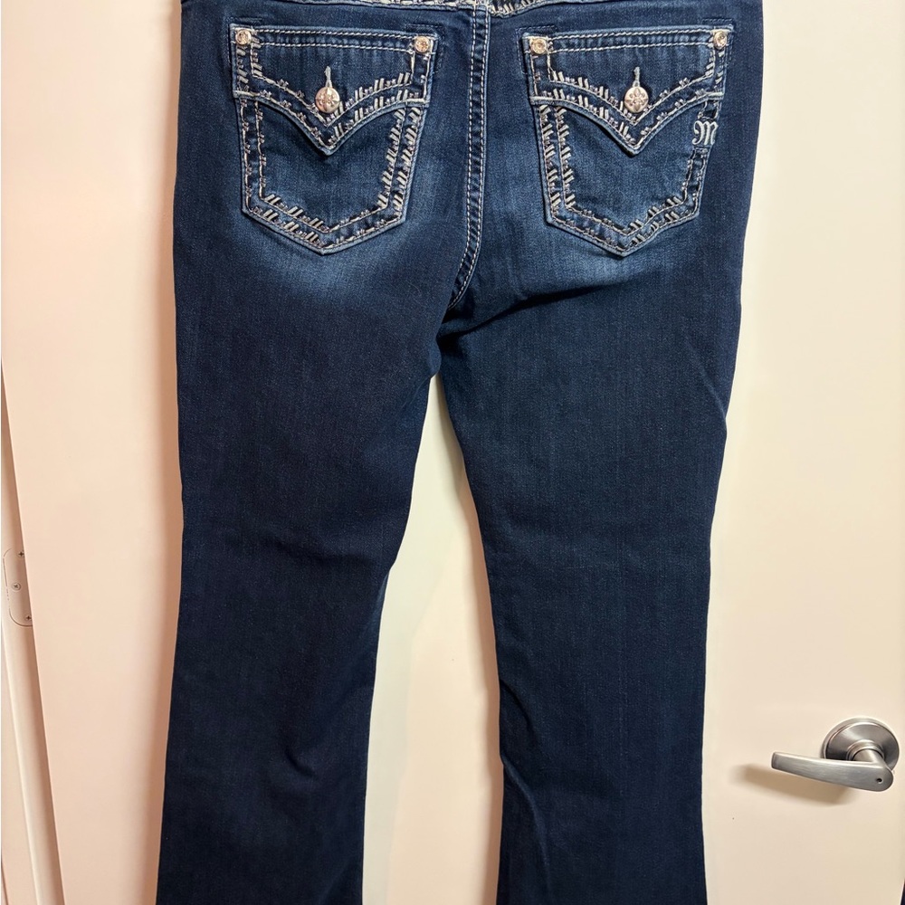 Miss Me Women’s Dark Blue Embroidered Back Pocket Jeans